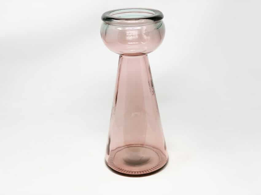 Candle Holder - Pink - 30cm H Glass Candle Holders - Pink