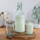 Glass milk tumbler with two glasses