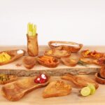Olive Wood Heart Shaped Snack Dish Lifestyle