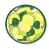 Green yellow lemon painted ceramic plate