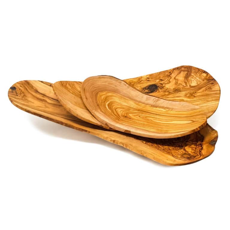 Olive Wood – Handmade Curved Floating Fruit Basket(S)