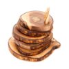 Olive Wood - Handmade 6 Rustic Coasters