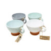 Rustic Pastel - Sets Of 2 Breakfast Cups (Half Dipped)