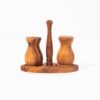 OWSP SS - Salt & Pepper pots and stand Base - 12.5cm L x 8cm wide - Pots 7.5cm h x 4cm dia(2)