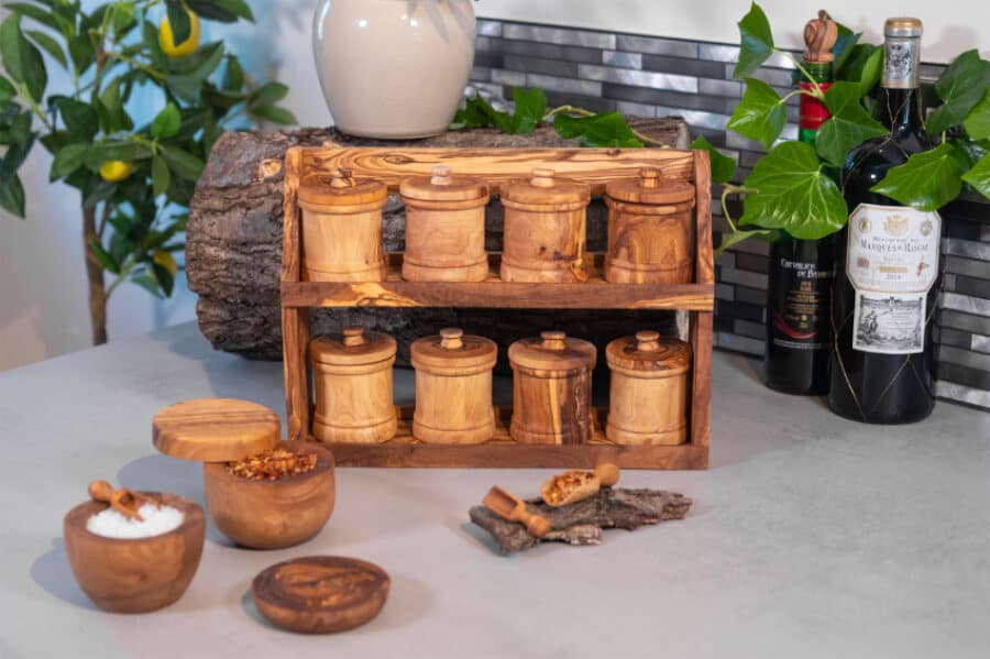Olive Wood Spice Rack