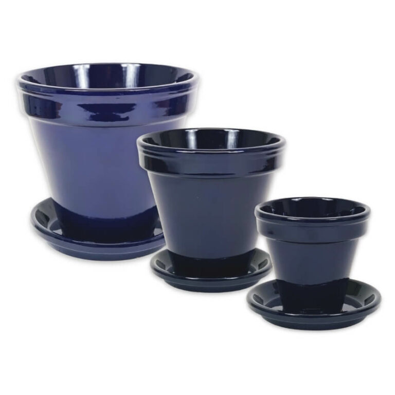 Classic Blue Plant Pots – Set of 3