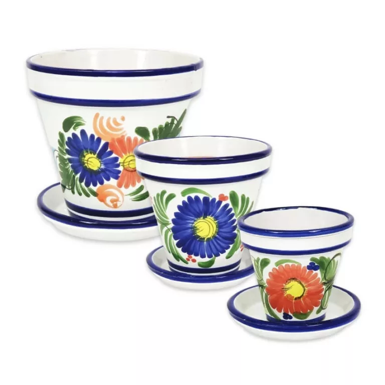 Classic Floral Plant Pots – Set of 3