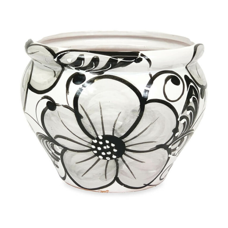 Bola Plant Pot – Grey Flower