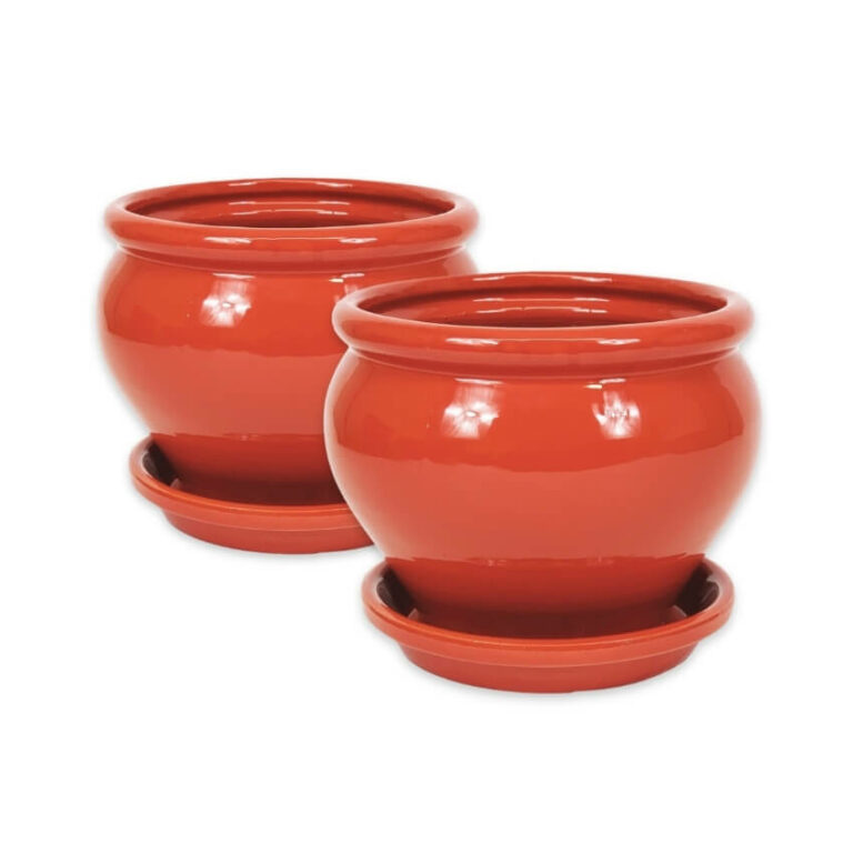 Bola Plant Pot – Dipped Red