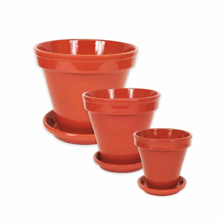 Classic Red Plant Pots – Set of 3