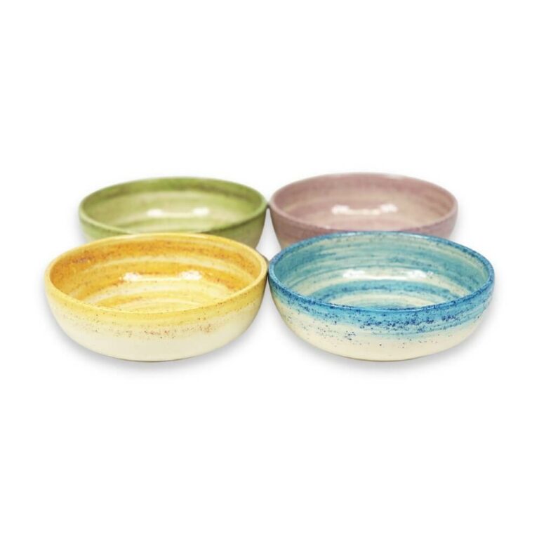 Shallow Bowls – Set of 4 – Pastel Beach
