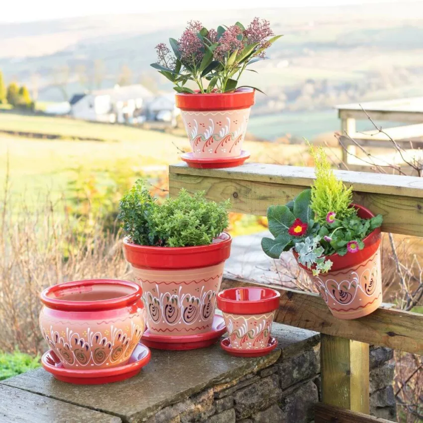 Ceramic Plant Pots Inca Red Plant Pots-1