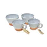 Rustic Pastel Set of 4 Breakfast Cups - Grey-2