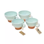 Rustic Pastel Set of 4 Breakfast Cups - Pale Green
