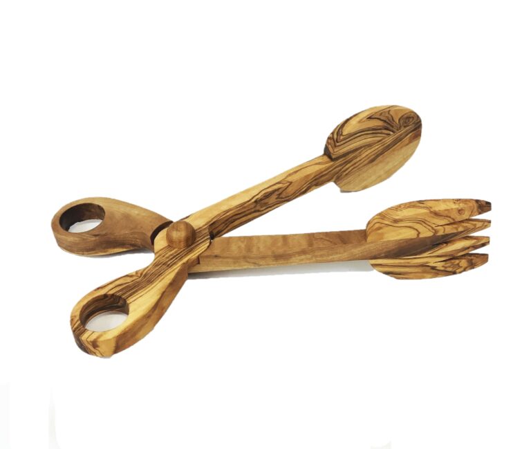 Olive Wood Salad Serving Tongs