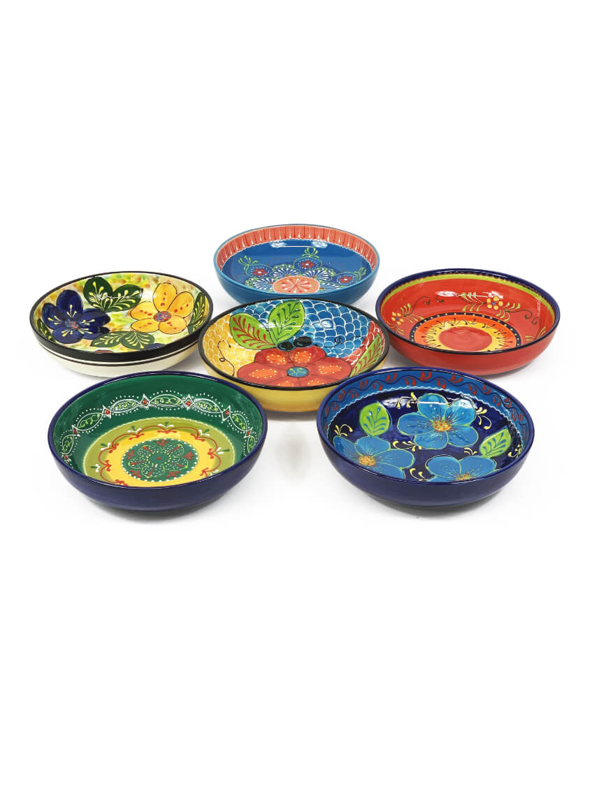 Ceramica Padilla Spanish Handmade Ceramic Bowl – 30cm Round – Oliva Rojo Pattern – Microwave/Dishwasher Safe
