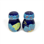 Classic Spanish Salt & Pepper Pots Blue Flower