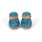 Classic Spanish Salt & Pepper Pots Blue Pink
