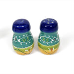 Classic Spanish Salt & Pepper Pots Orange Green