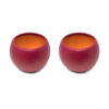 Sets of 2 Indoor Textured Round Plant Pots  - Maroon
